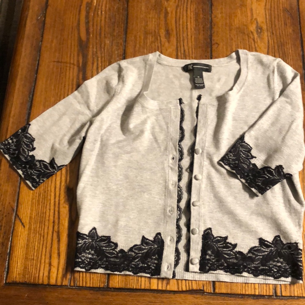 Lace trim cardigan